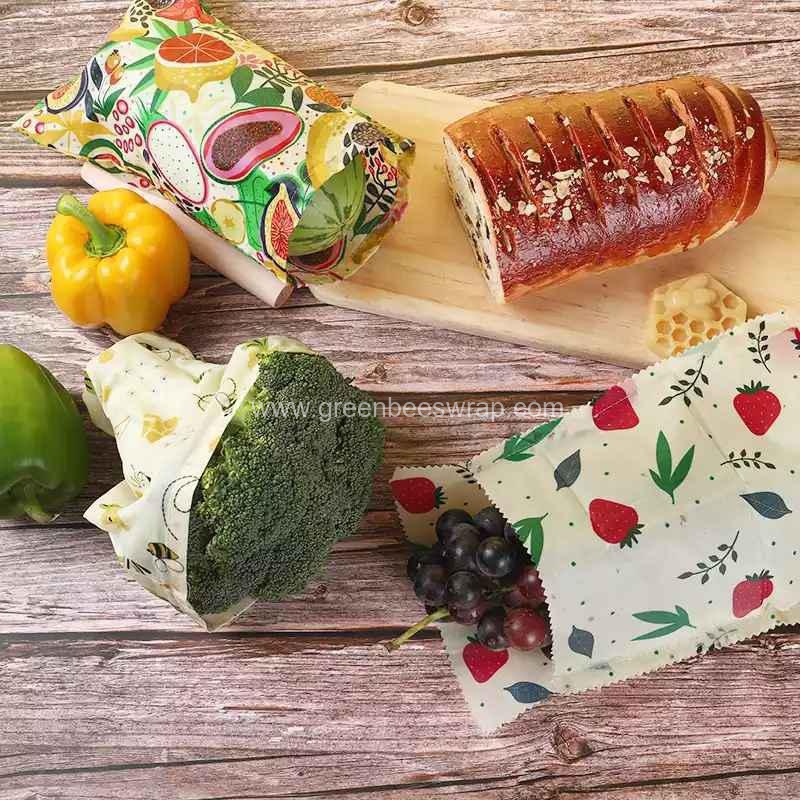 Organic reusable snack cotton fabric beeswax food wraps bag