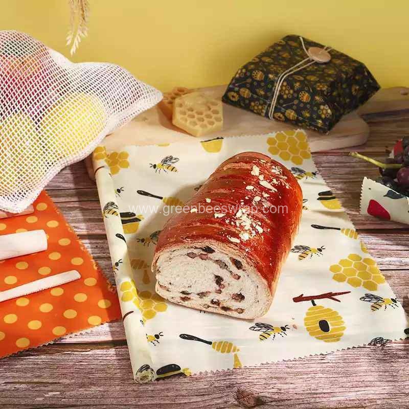 Reusable food grade cotton fabric bread storage beeswax bags