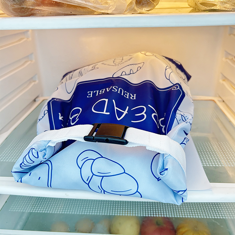 RPET bread bag with TPU liner with buckle and zipper