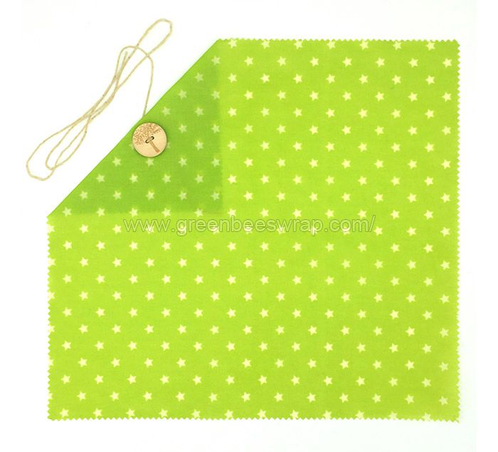 Beeswax wrap large size with button & tie