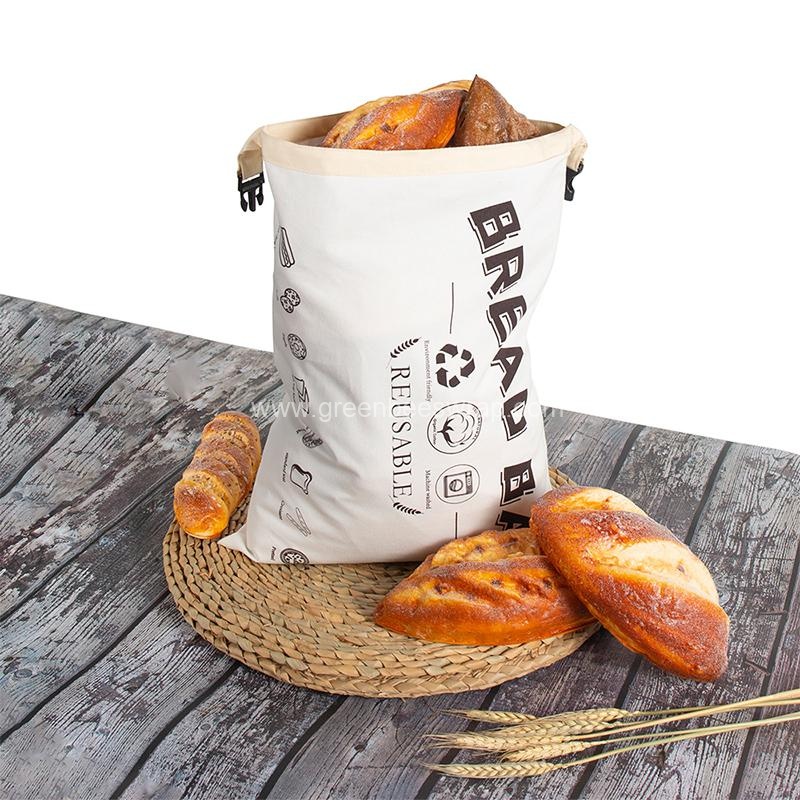 Reusable Buckle TPU liner Organic Cotton Bread bag