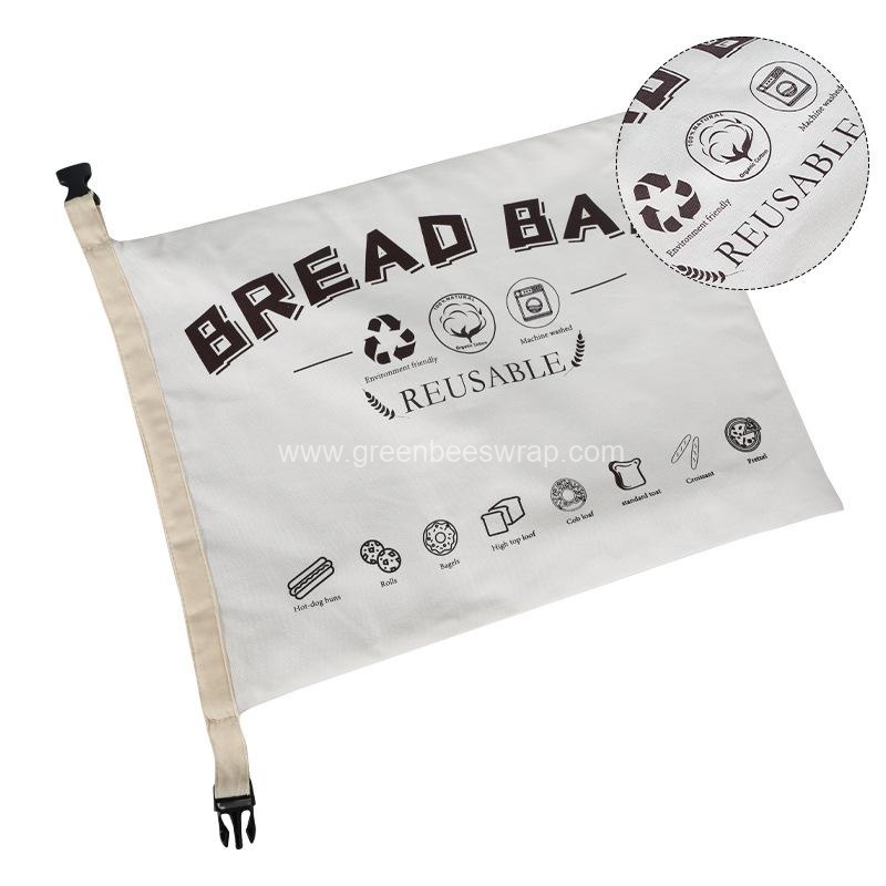 Reusable Buckle TPU liner Organic Cotton Bread bag