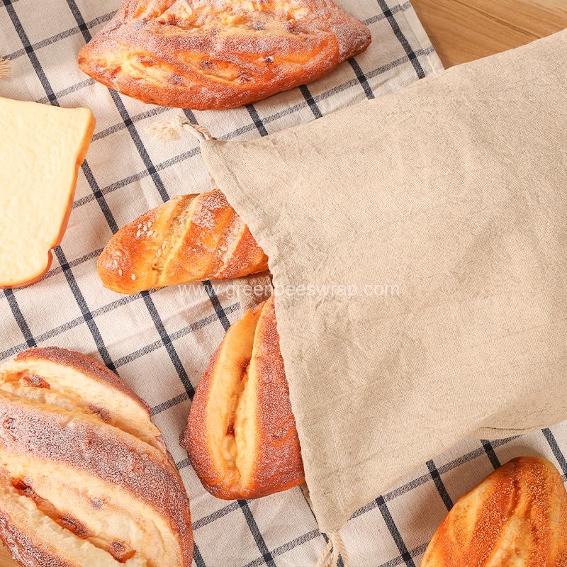 Reusable Linen Drawstring Bread Bag