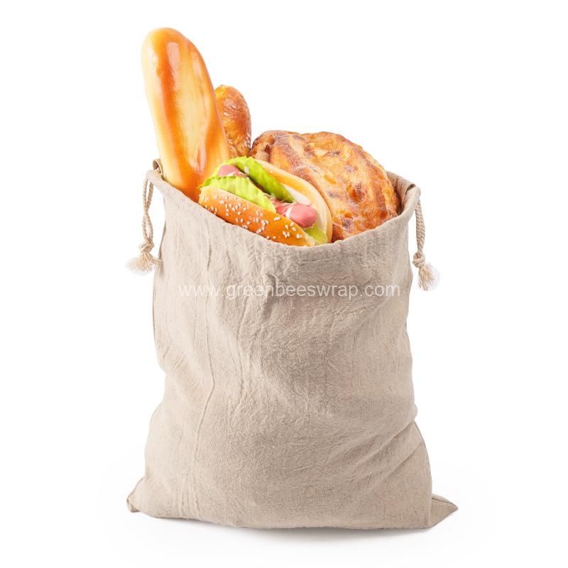 Reusable Linen Drawstring Bread Bag