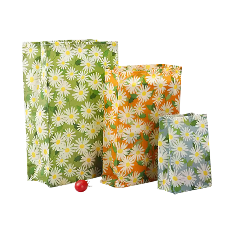 gusseted beeswax food storage bags