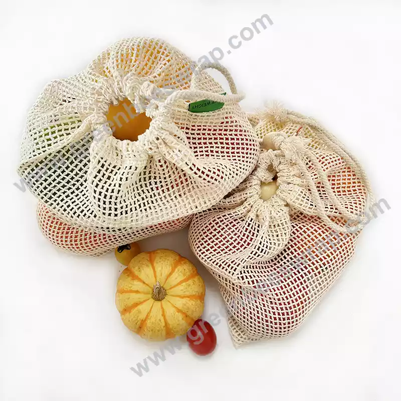 bolsitas de muselina de algodón con cordón