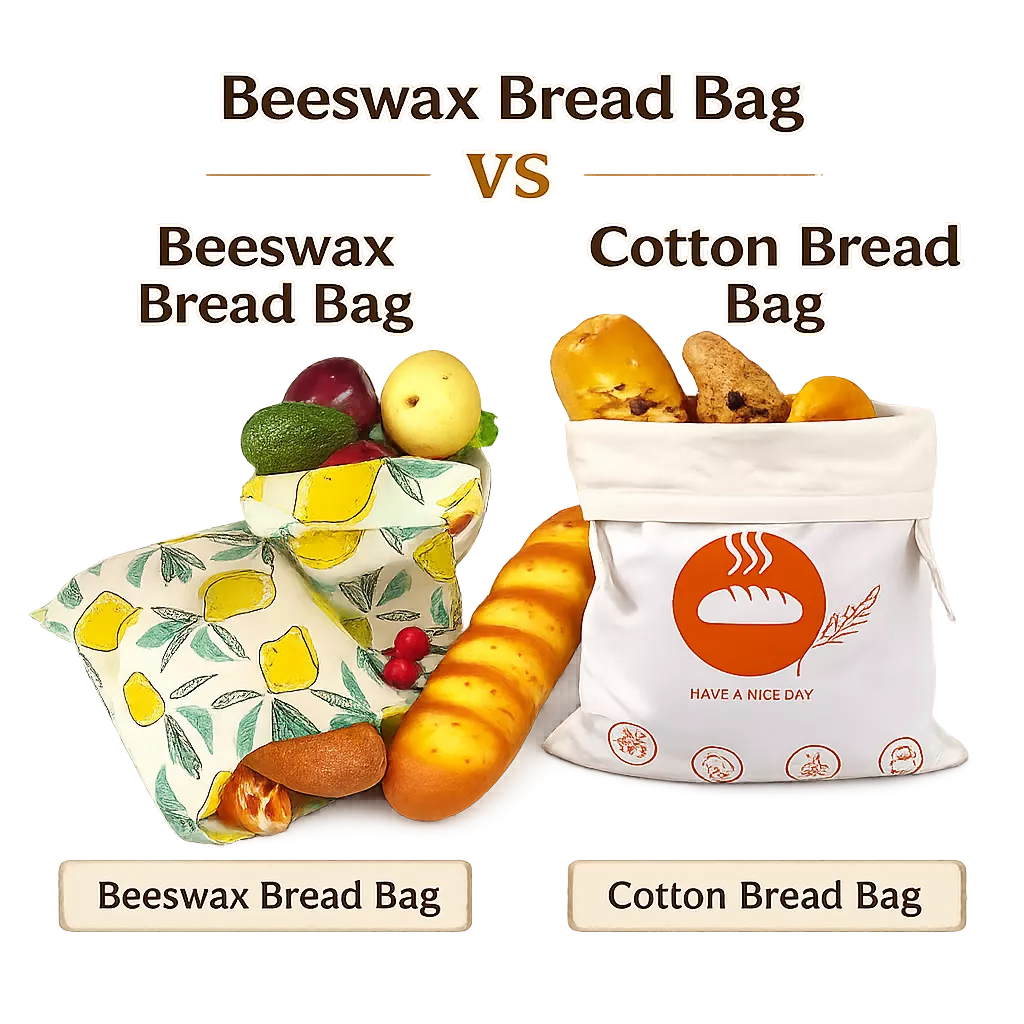 beeswax bread bag vs cotton bread bag