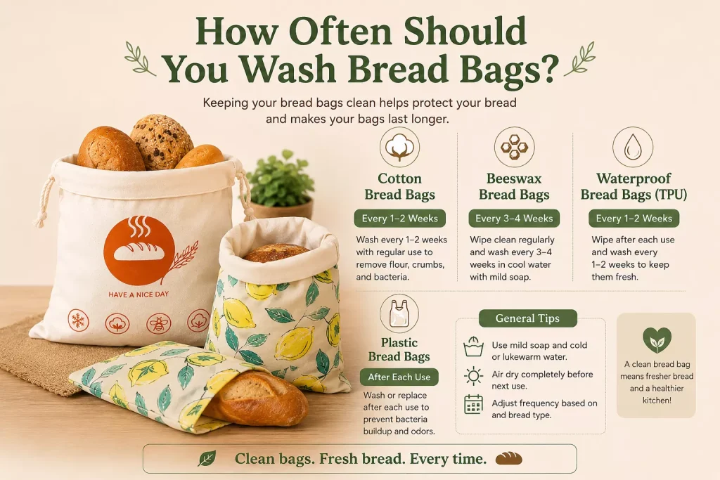 how often should you wash bread bags