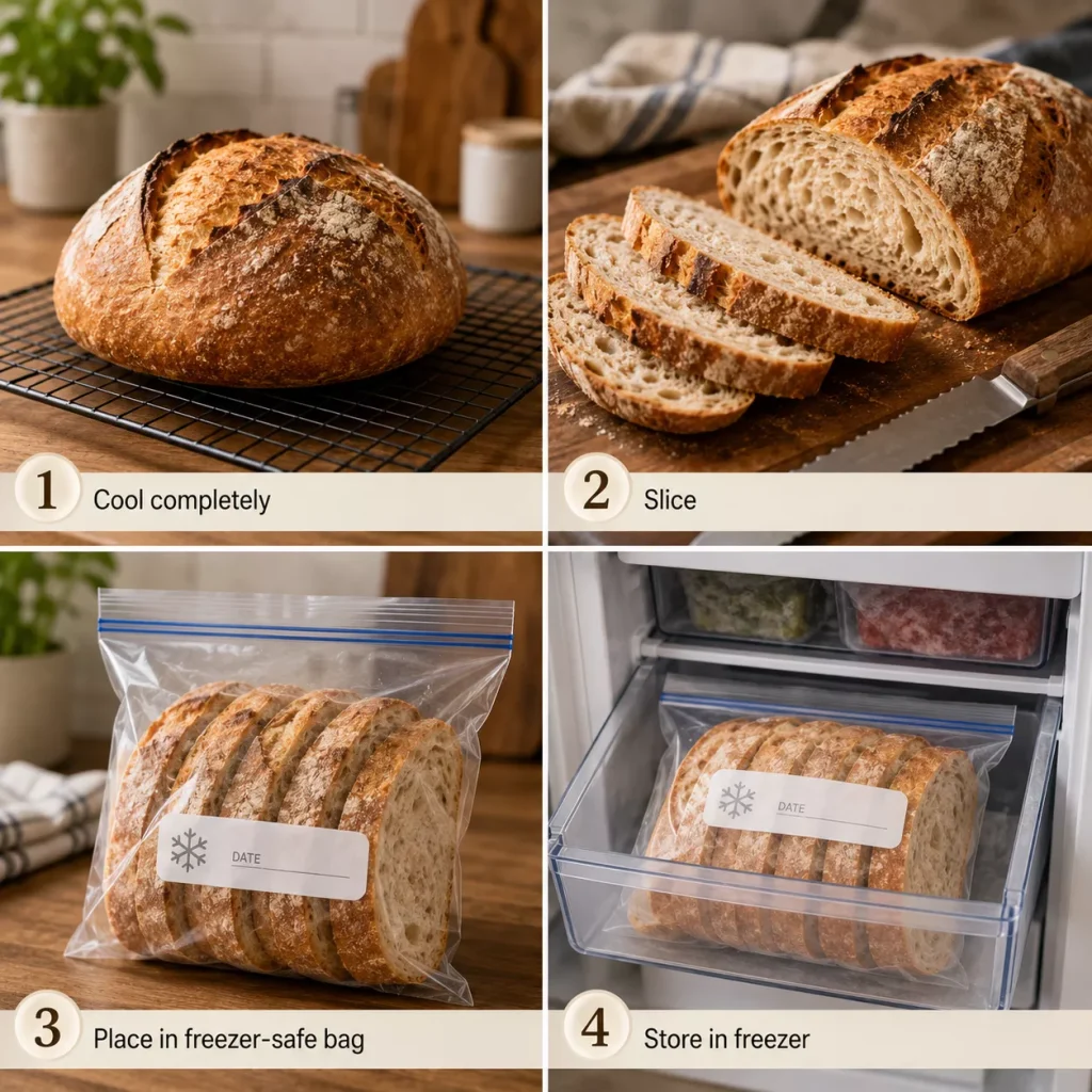 how to freeze artisan bread properly