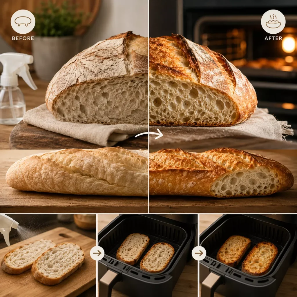 how to revive stale hardened artisan bread